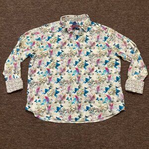 Robert Graham Men’s XL Abstract Print Button-Up Shirt Classic Fit Flip Cuff READ